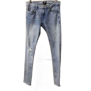 H&M Blue Skinny Distressed Jeans Y2K Super SKINNY 29